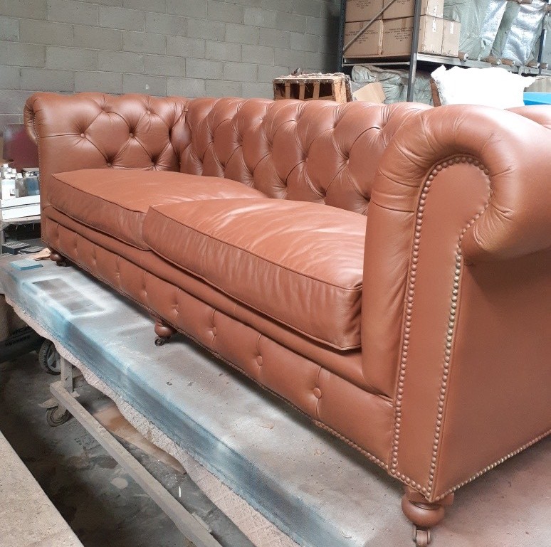 Leather chair restoration process demonstration
