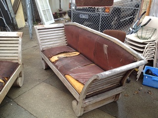 Worn furniture before polishing